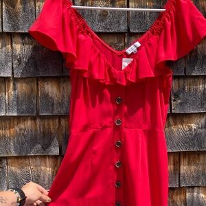 BNWT Barneys New York Button Up Off Shoulder Midi Dress